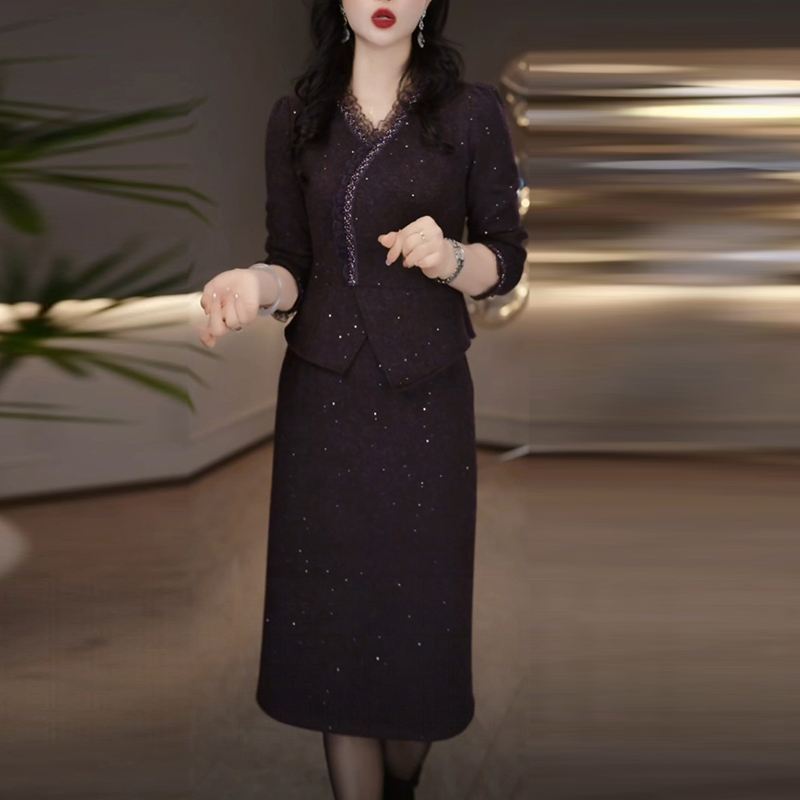 高级感轻奢假两件连衣裙子