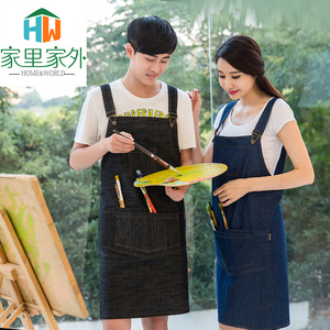 韩版时尚围裙厨房罩衣防油可爱纯棉家居工作服创意定制包邮女