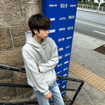 灰色cleanfit卫衣男连帽秋冬季高克重磅硬挺美式复古外套纯色内搭