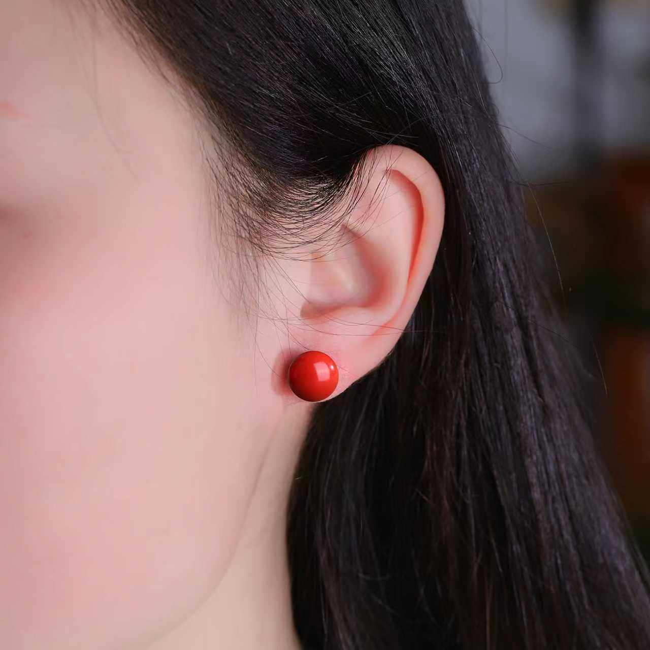 高含量朱砂红砂耳钉,珠宝/钻石/翡翠,耳饰,淘宝优惠券,粉丝福利购,淘宝优惠卷