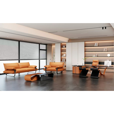 大气商务办公沙发茶几组合