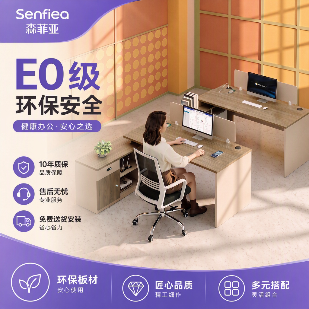 森菲亚办公桌子职员电脑桌工位
