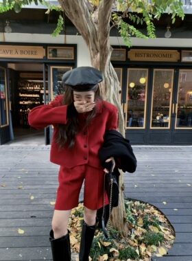 HEBEN MODE 慕尼黑盛焰 法式高级感西装套装洋气百搭两件套