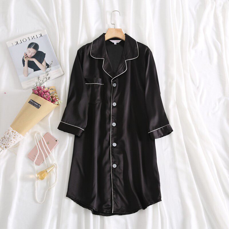 Fen-teng Tia Spring and summer Star models Real silk pajamas sexy Temptation Cardigan Nightdress Long silk Home Furnishingsin the Women's clothing/Boutique , Set/Student uniforms/Work uniforms , Leisure sports suit  category - from Buy2taobao.com to provide professional Taobao agent buy service