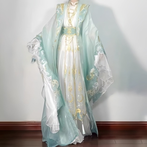 汉服重工刺绣改良直裾大袖衫国风