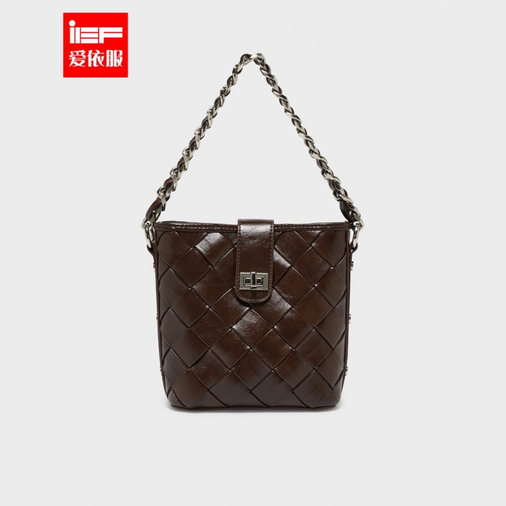 IEF/爱依服2025新款时尚通勤百搭编织设计感百搭单肩小号水桶包,箱包皮具/热销女包/男包,水桶包,淘宝优惠券,粉丝福利购,淘宝优惠卷