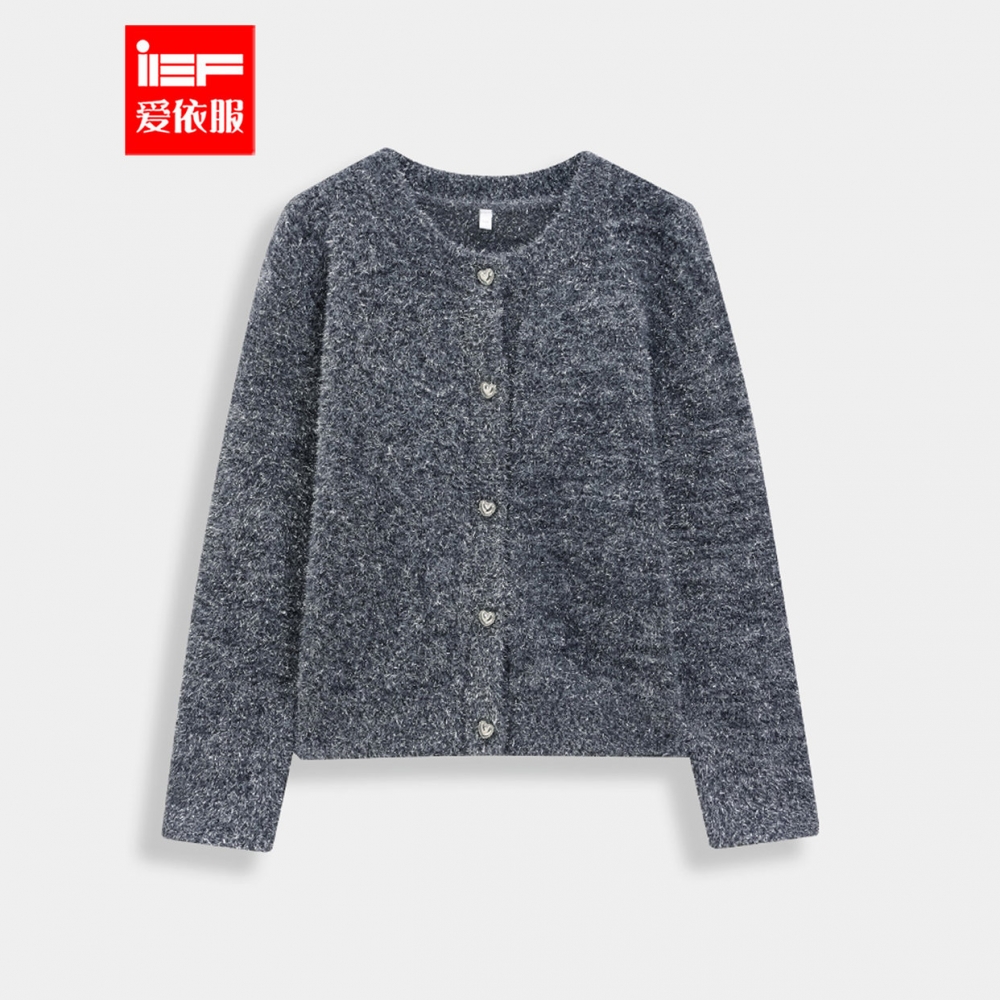 MINIIEF【爱依服童装】2025冬春新款韩版休闲洋气女童毛织外套