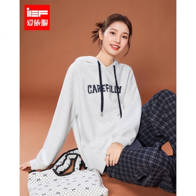 IEF/爱依服2025秋季新款韩版时尚休闲可爱小狗印花宽松百搭卫衣
