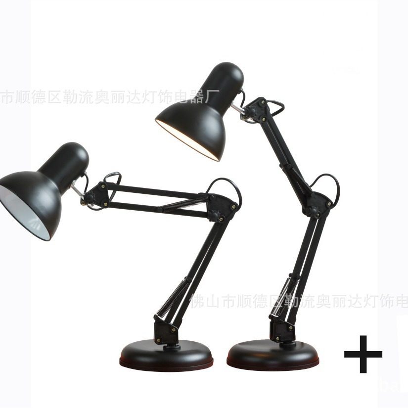 夹子夹式LED折叠台灯护眼学习美式摇臂工作麻雀灯宿舍卧室小台灯