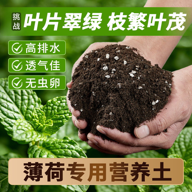 种薄荷专用土盆栽营养土培植土壤疏松透气含羞草花泥土种植土肥料