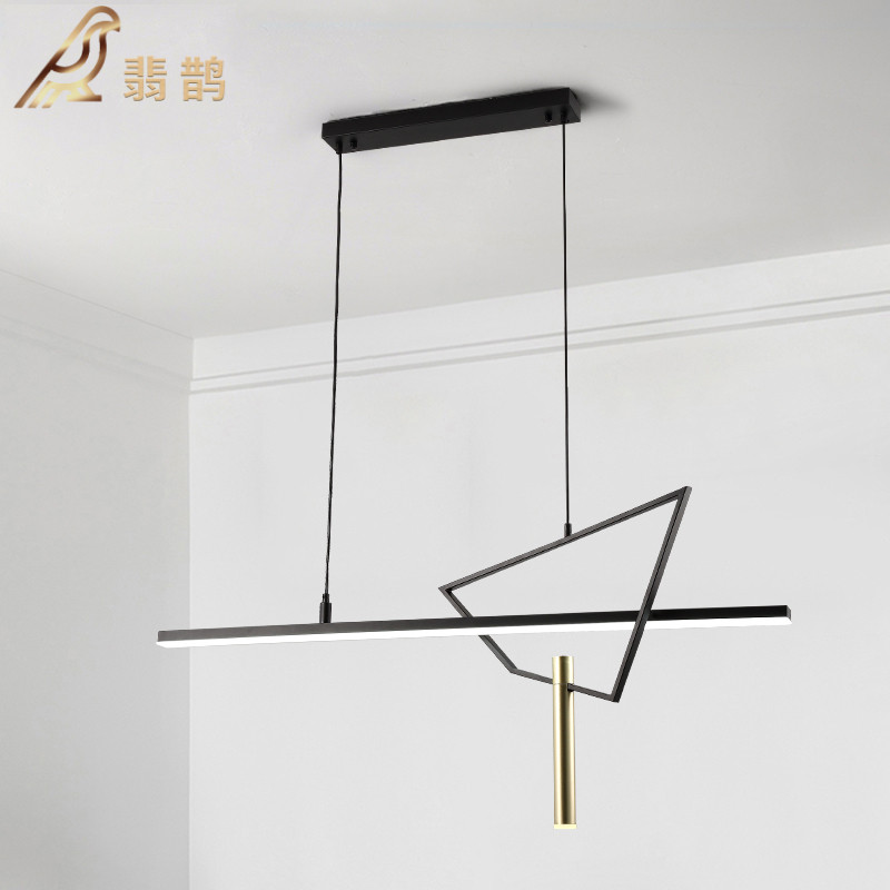 北欧简约餐厅吊灯创意个性LED灯吧台艺术设计感长餐桌设计师灯具