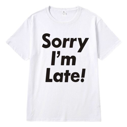 一百种生活SorryI’mLate!卢广仲演唱会我迟到了字母印花短袖t恤