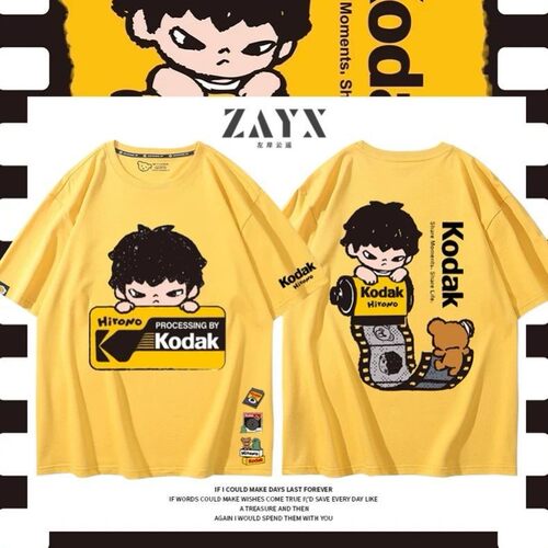 柯达爱好者学生Kodak黑白胶卷摄影师单反相机发烧友衣服短袖T恤衫