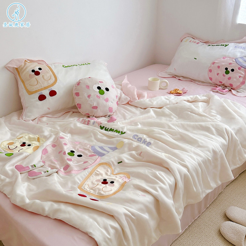 可爱卡通儿童60支天丝夏凉被四件套夏季凉感丝滑裸睡单双人空调被