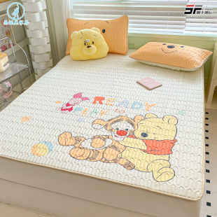 迪士尼卡通儿童乳胶凉席床笠款三件套夏季可机洗宿舍1.35空调软席