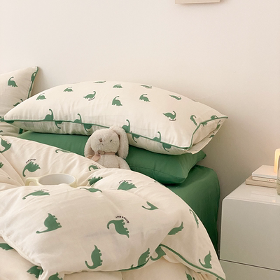 卡通儿童透气全棉双层纱四件套