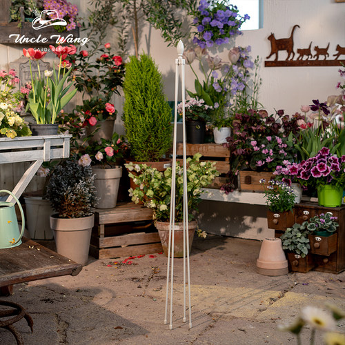 种花王大爷 daim白色四角花塔爬藤架铁线莲塔形园艺支架攀爬架