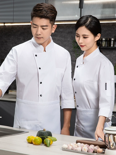 Семь -точка рукава шеф -повара рабочая одежда мужская и женская летняя кухонная рабочая одежда середина ресторана