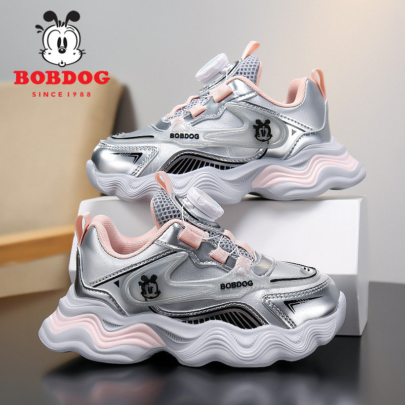 巴布豆女童鞋2025新款运动鞋网面透气休闲鞋女孩老爹鞋儿童运动鞋