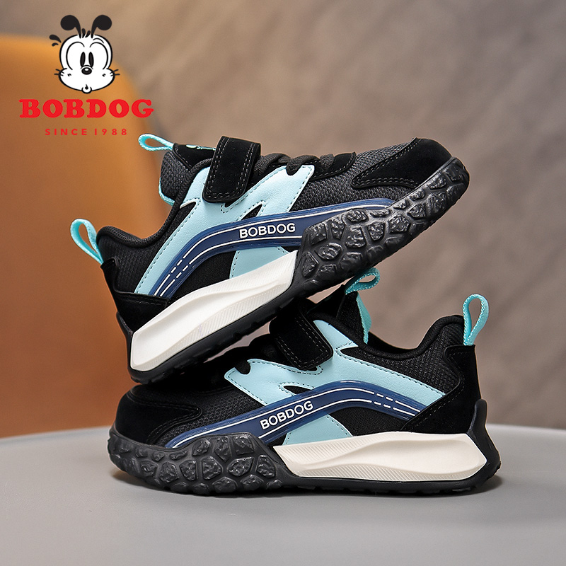 巴布豆男童鞋2025新款秋季中大童网面透气男孩鞋子户外儿童运动鞋