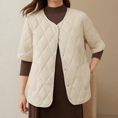 200斤中老年洋气宽松中袖 秋冬大码 女装 棉袄休闲轻薄保暖棉衣外套