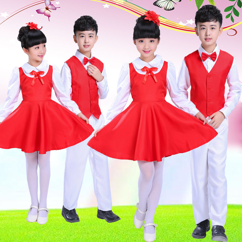 六一儿童演出服合唱服中小学生朗诵诗歌大合唱演出服主持人礼服装