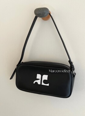 【8折现货】 Courreges 复古牛皮真皮单肩包手提包法棍包