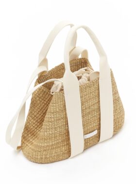 「Maroon」约2周 法国Muun25春夏 束口棉内袋 手提单肩手工草编包