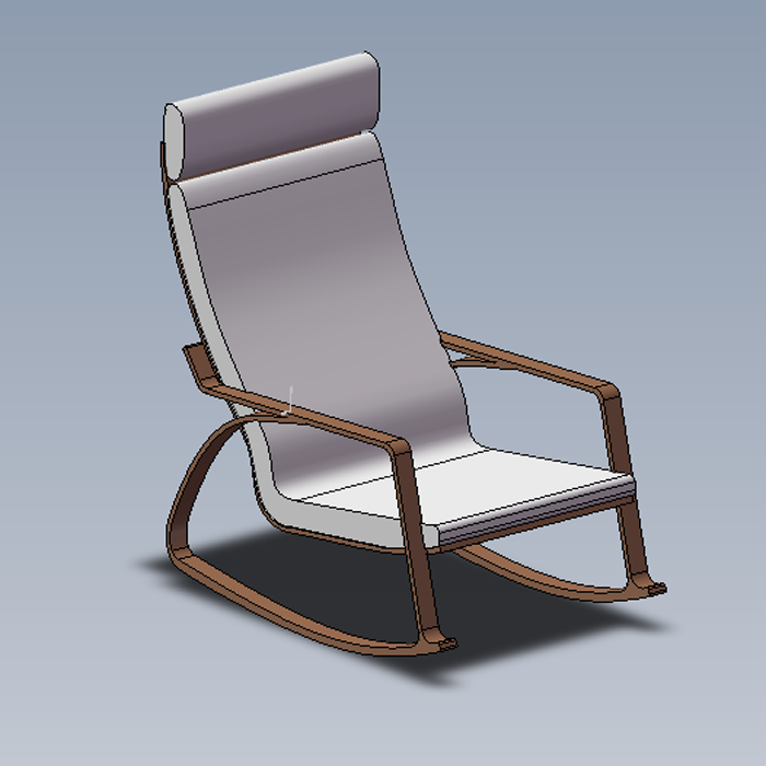 阳台用躺椅三维图纸01200624
