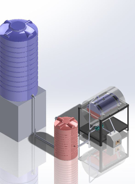 热水加热循环系统三维图纸01200825