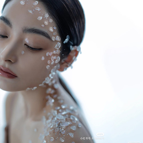 仿真冰块贴脸化妆水珠仿妆创意妆