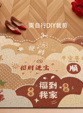 红色喜庆入户门地垫2025新款丝圈进门口脚垫家用防滑门垫玄关垫dd