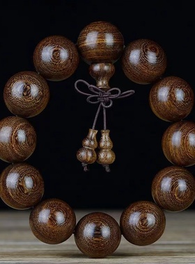 金丝檀木佛珠手串念珠手链文玩手串沉水檀香木手串男女情侣108颗