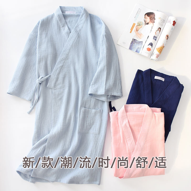 日式睡袍情侣薄款夏纯棉绉布春秋女睡裙男开衫大码中款浴衣汗蒸服,女士内衣/男士内衣/家居服,睡袍/浴袍,淘宝优惠券,粉丝福利购,淘宝优惠卷