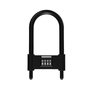 玻璃门锁U型锁锁具商铺店面门插锁推拉门摩托密码锁长锁室外u形锁