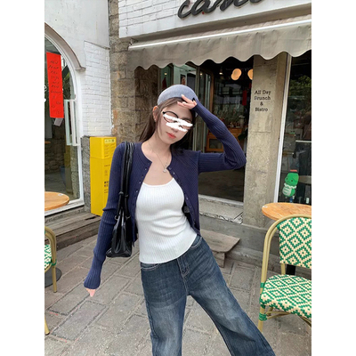 MosesQueen魔西女王韩系chic别致穿搭针织开衫外套夏季吊带上衣女