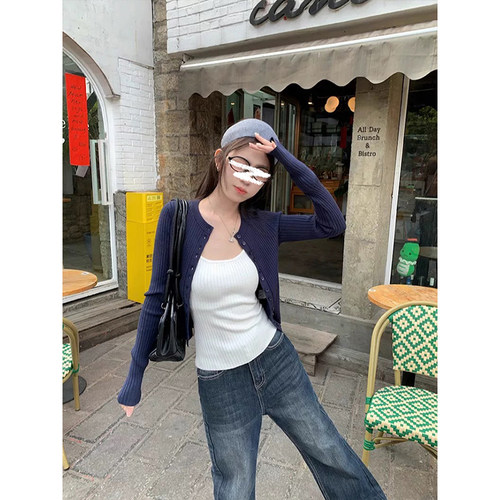 MosesQueen魔西女王韩系chic别致穿搭针织开衫外套夏季吊带上衣女