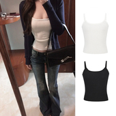 MosesQueen魔西女王藏青色纽扣开衫 针织衫 时髦内搭叠穿吊带背心