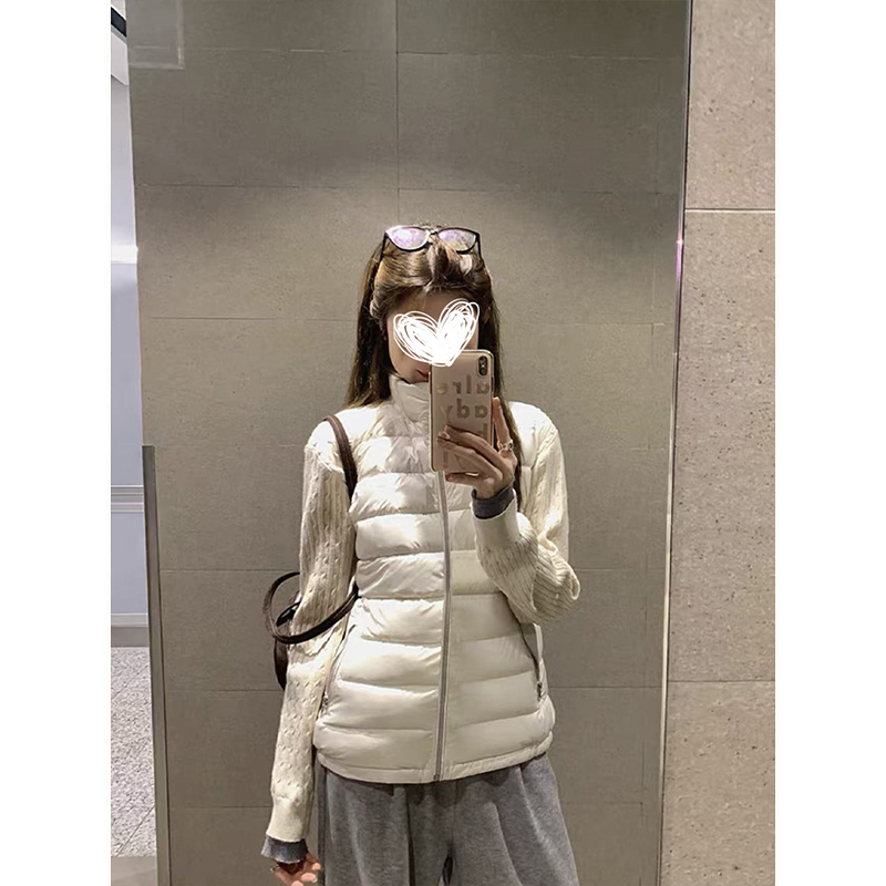 MosesQueen魔西女王立领排骨棉服马甲女新款冬季叠穿设计保暖外套