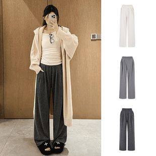 MosesQueen魔西女王灰色高腰垂感休闲裤新款宽松山本裤阔腿裤子女