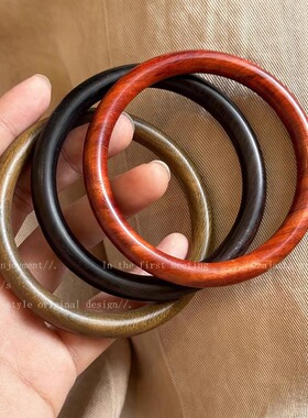 天然檀木手镯复古百搭手饰夏天2024新中式气质女文艺闺蜜情侣