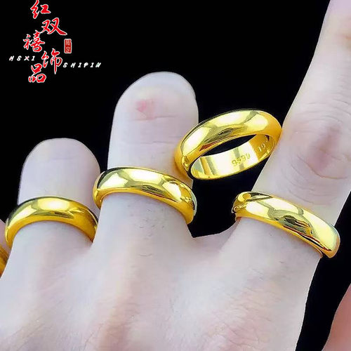 沙金戒指钛钢不掉色小众设计情侣