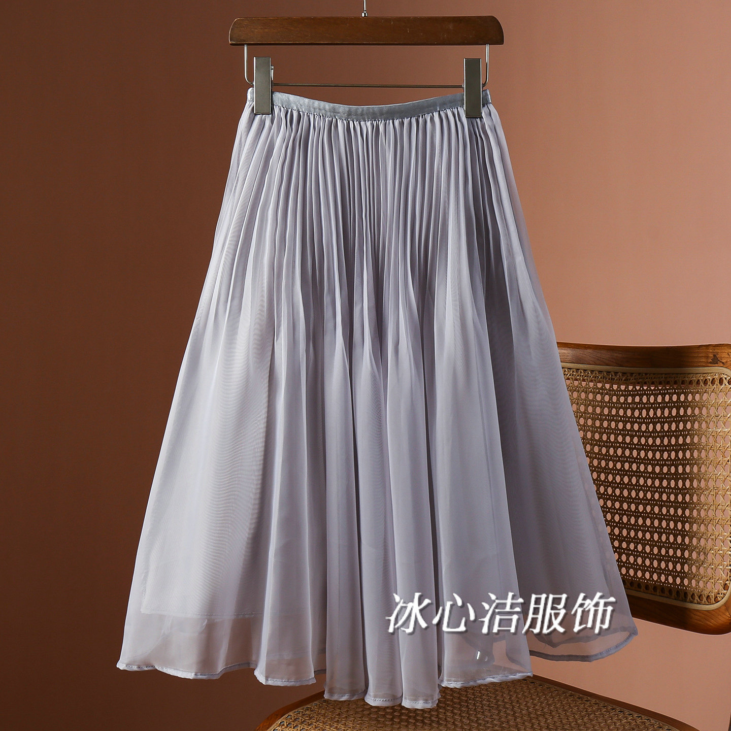夏天薄款灰色网纱百褶短款半身裙女2026夏季新款小个子纱裙中裙