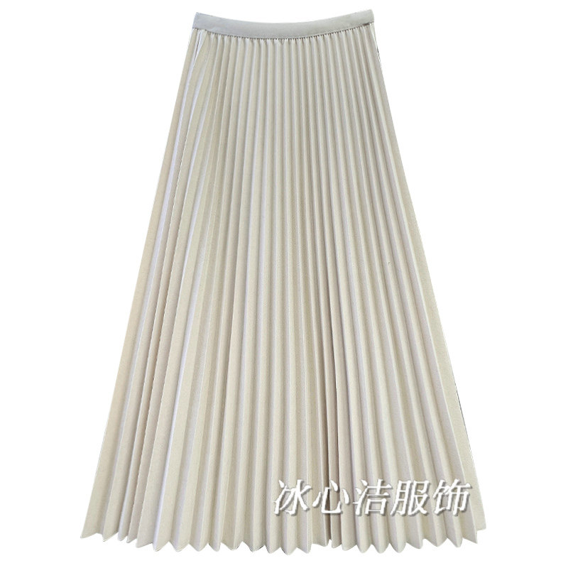 秋冬毛呢风琴褶垂感大摆半身裙女2025新款冬天好看A字百褶裙长裙