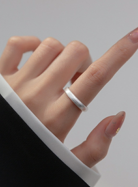 srrmhyn简约拉丝光圈戒指女ins冷