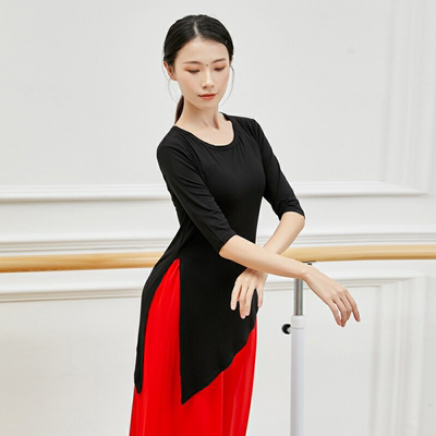 舞蹈服成人女莫代尔形体中袖上衣