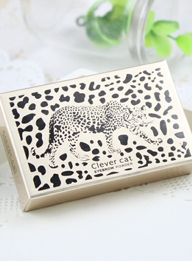聪明一猫clever cat豹纹闪耀彩妆双色眉粉  防水易上色不脱妆