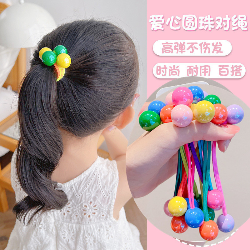 小学生公主辫绳女儿童扎马尾头发不伤发可爱风橡皮筋发饰糖果色圈