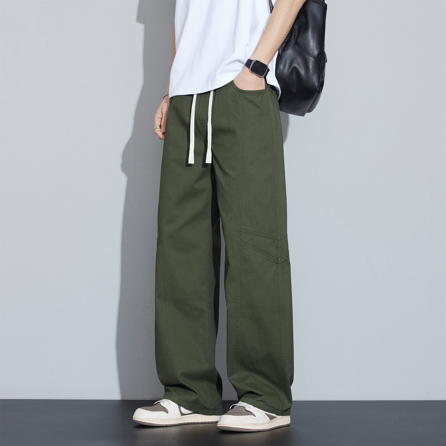 2026春夏新款美式纯棉工装裤男款宽松直筒阔腿垂感休闲裤男裤子