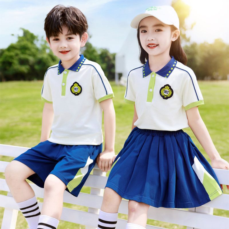 校服小學(xué)生夏季運(yùn)動(dòng)會班服幼兒園園服夏裝兒童英倫畢業(yè)照休閑套裝